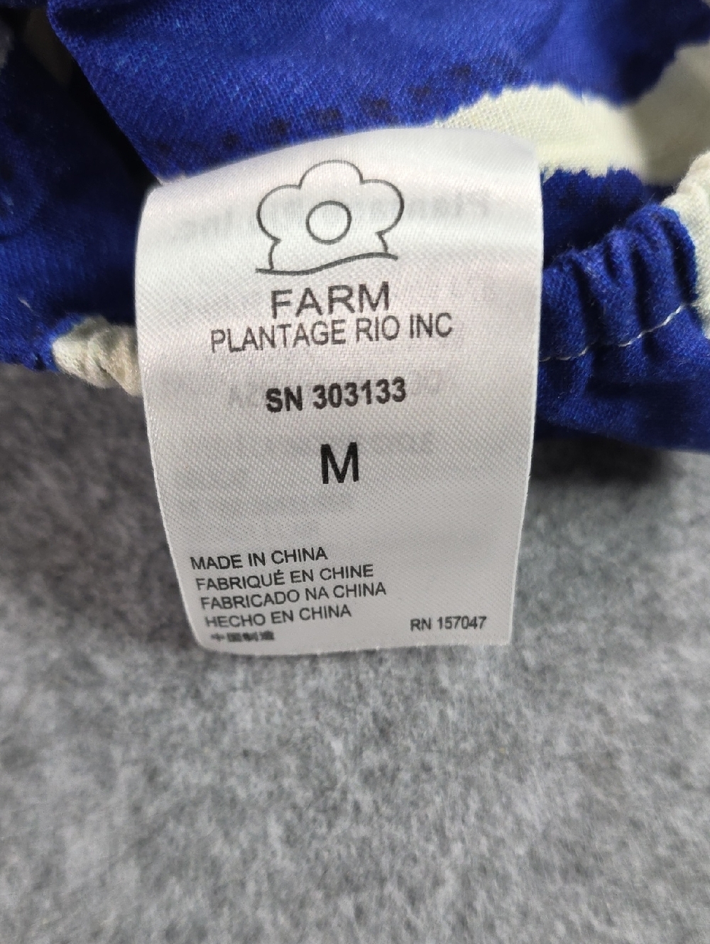 NWT FARM Rio Blue and White Striped One-Shoulder Top Twisted Amazing Sz Med - Picture 7 of 8
